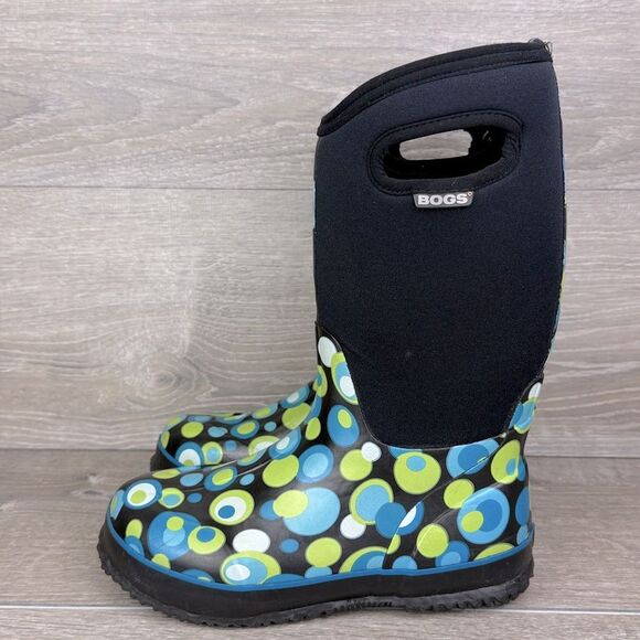 Bogs Waterproof -30f Classic High Bubbles Big Girl Sz 5 Pull On Winter Rain Boot - Picture 3 of 12